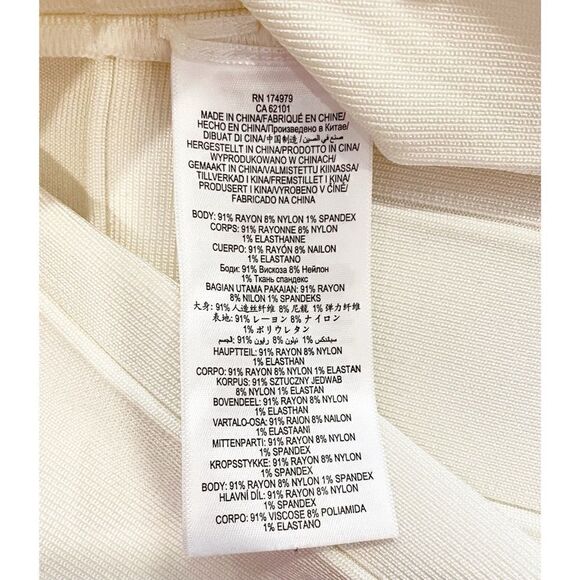 HERVÉ LÉGER White Size M Icon Bandage Square Neck Cutout Back Mini Dress Bridal - Picture 11 of 12